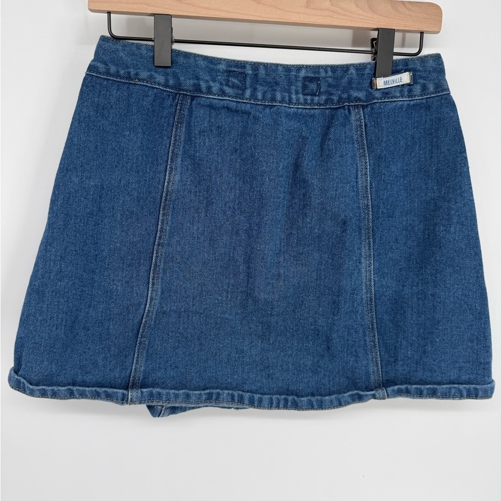 Brandy Melville Button Front Denim Mini Skirt Size 29 - Picture 3 of 4